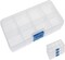 4 Pack 8 Grids Plastic Bead Organizer Box/Clear Crafts Thread Storage Containers with Removable Dividers (Free Letter Stickers)